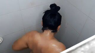 I record my cousin while she showers