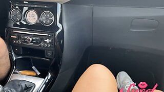 Masturbation in the car, on the highway – arab amateur SweetArabic