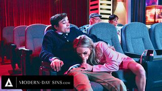 MODERN-DAY SINS – Pervy Teens Have PUBLIC SEX In Movie Theatre And GET CAUGHT! With Athena Faris