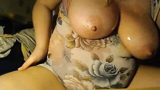 Oil titjob and anal on the desk