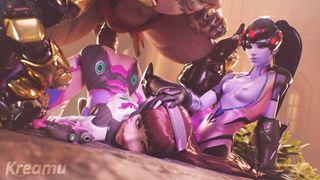 Overwatch – Dva & Widowmaker Orgasmic Doggy With Massive Cumshot (Sound)
