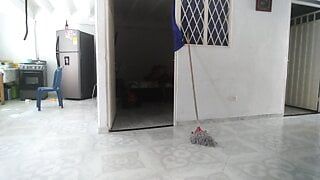 riding my black bull in front of my cuckold while he watch and film from the living room masturbating while see