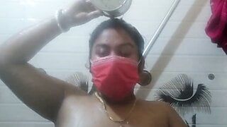 Sexy Women Showing Her Big Boobs In Bathroom