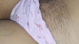 Stepmom ki chut me hath lagaya sote hue. Indian big hairy pussy.