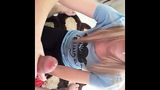 Sucking my stepbrother off and swallowing all his cum