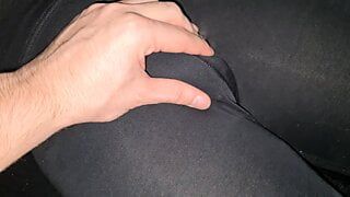 Touching her pussy in Nike Pro leggings