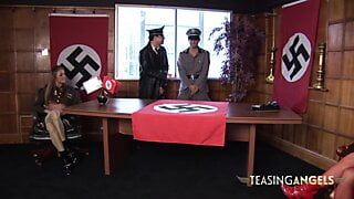 Two Nazi girls having fun with hard cocks together