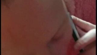 Uk Redhead On phone to mum sucking cock