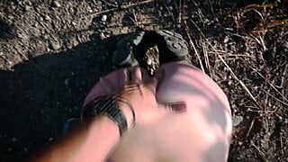 Wren gets rough deepthroat, spanking and throat pie outdoors