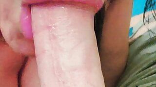 Bbw blows husband’s boss while he’s gone on business trip