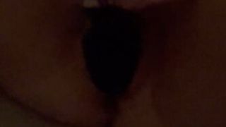 Bedroom fun with wand insertion and  a tight pussy while masturbation and moaning .