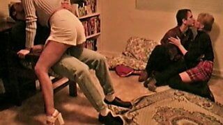 Blond bitch deepthroating and taking big cock