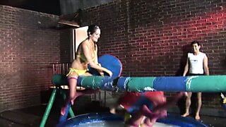 Cindy Behr together with the two Lees screwed by several big cocks