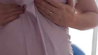 Czech amateur bbw busty milf play, blowjob