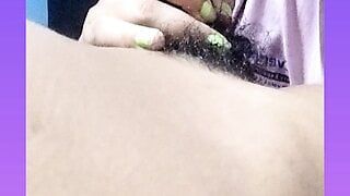 Desi sexy Rosni is licking and sucking boyfriend’s big hard dick.