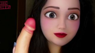 Happy doll plays with dildo