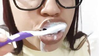 Hot I fuck the 18 year old teen brunette stepsister with big saggy tits her pussy is very soft and wet I put my big dick