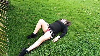 Latina Slut Stepmom Shows Her Underwear And Vagina In The Park 2-2