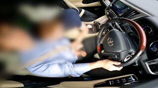 Married Woman Gives Handjob and Blowjob While Driving