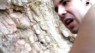 Nasty asian bitch enjoy dirty sex at beach