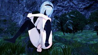 Nier Automata – Yorha 2B Gets Fucked In The Forrest