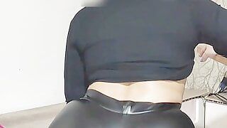 PAWG In Tight Leather Leggings