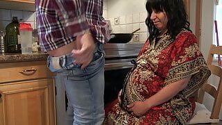 Pregnant stepmother cheating with stepson while husband is at work