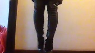 Sexy black dress and my gucci division boots