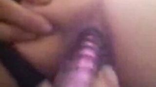 Sexy redhead girlfriend toying her ass