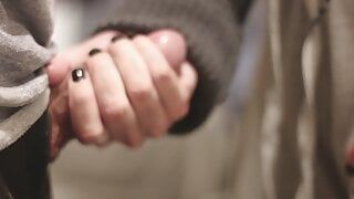 Sharing hotel room with coworker. He masturbates with the door open to tease me.