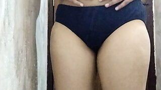 Tamil young 18 year old girl bathing at home