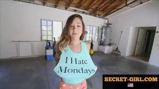 The girl had difficulty swallowing the huge dick of a cute guy