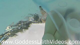 TOPLESS Underwater Foot Worship!!