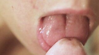 While her husband is at work, she sucks the neighbor