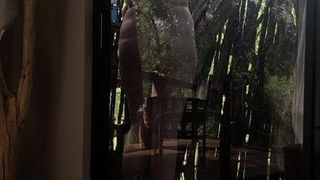 Wife in a Outdoor bush Shower