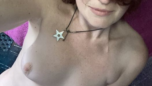 Be a good boy and drink Mom’s champagne whilst munching on her natural pussy