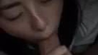 Chinese girl gives blowjob