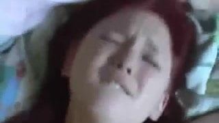 Chubby redhead girlfriend sucks and fucks