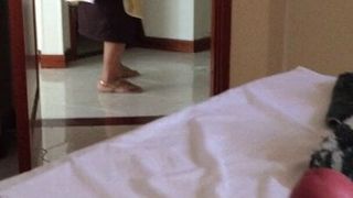 DICK FLASHING THE MAID WITH THE DOOR OPEN – SHE LIKES TO WATCH