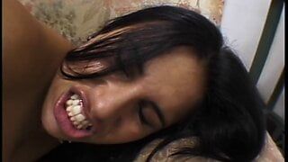 Dude licks slut’s ass and pussy while on the couch