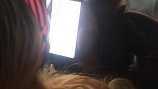 Ebony taking dick while on the phone with boyfriend