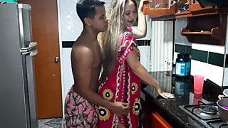 I love sucking my stepsister’s pussy in the kitchen