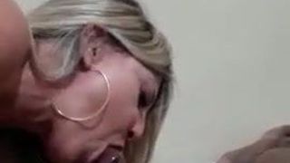 Milf sucking big black cock