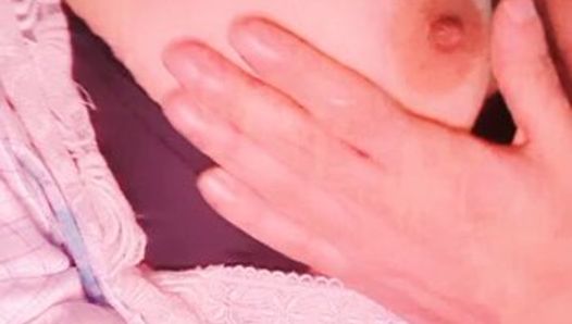 My lover masaging my tits