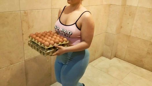 My neighbor loves to eat the whole egg in the morning.