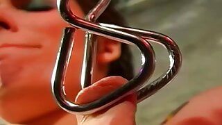 Psycho Supersadist Master Hector tortures the nipples of his slave girl Conny extrem.