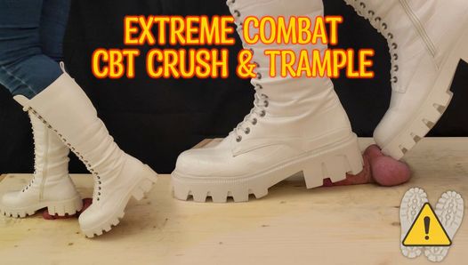White Combat Boots CBT and Trample – Ballbusting, Cock Crush, Cock Trample, Femdom