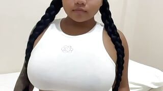 Asian Filipina  boobs bouncing