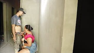 Bricklayer lets me suck his huge cock