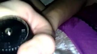 Dildo play in satin panties